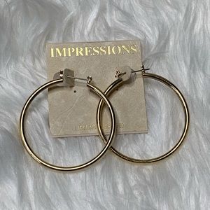 Impressions Gold Hoop Earrings (NWT)
